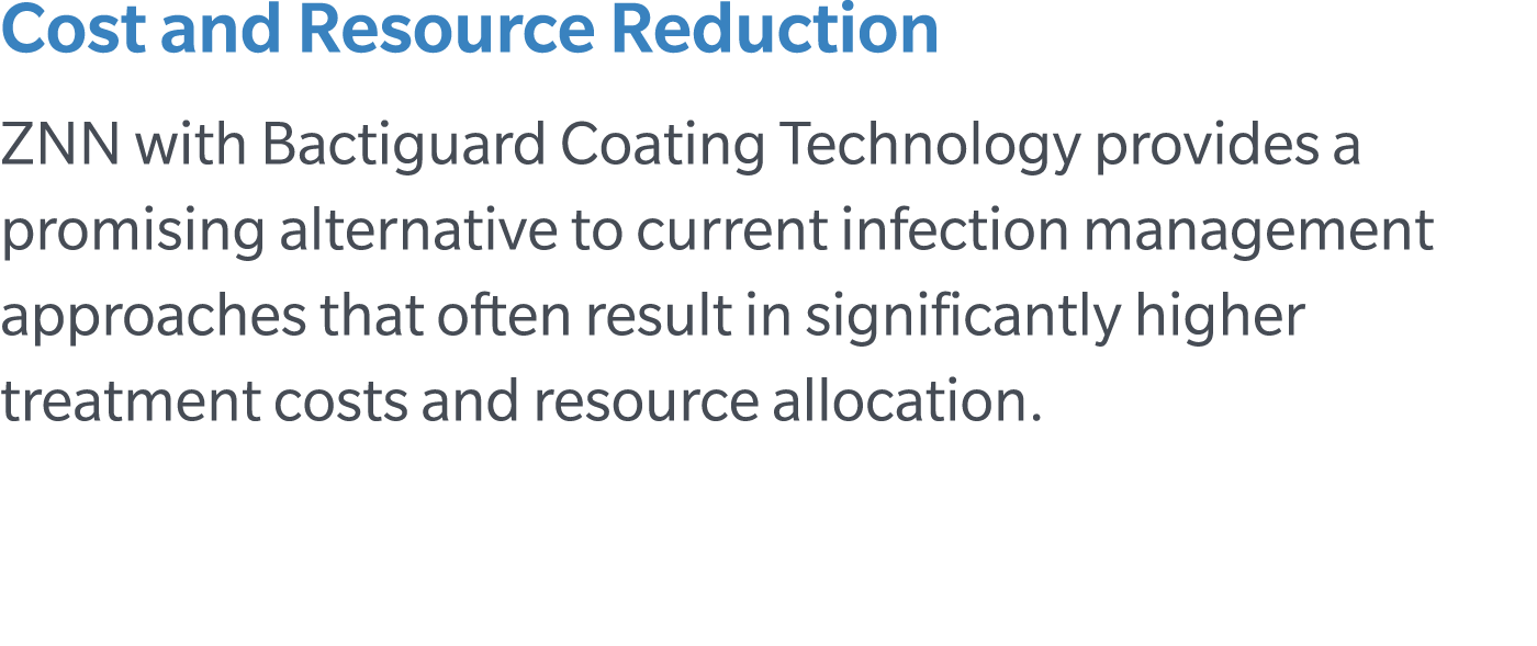 Cost and Resource Reduction ZNN with Bactiguard Coating Technology provides a promising alternative to current infect...
